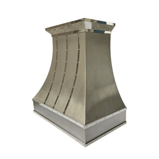 CUSTOM - SRH7-C3TRB-1 Handcrafted Brushed Stainless Steel Range Hood - Sinda CopperFull Amount