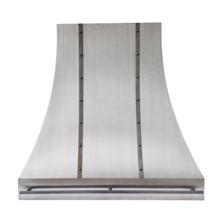 SINDA Niche Decorative Stainless Metal Custom Kitchen Hood with Straps and Pot Rail