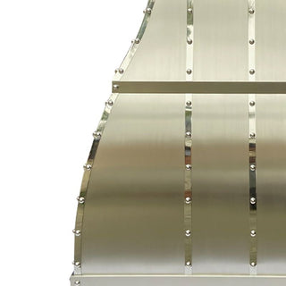 Bell Shape Stainless Steel Vent Hood with Polished Straps and Rivets - SINDA