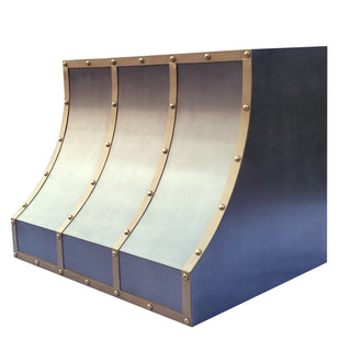 Premium Stainless Steel Vent Hood with Brass Accents - SINDA