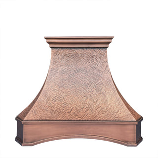 hammered copper vent hood in antique copper by sinda