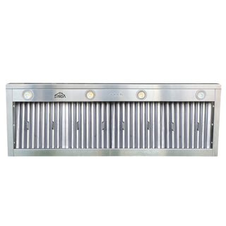 SINDA Built-In/Insert Range Hood in Stainless steel, 54 in. 1200CFM Range Hood Insert with Adjustable Light, H0154 (6 Working Days Delivery) - Sinda CopperVent54" Liner + 1200CFM Internal Motor (8"Round Duct)