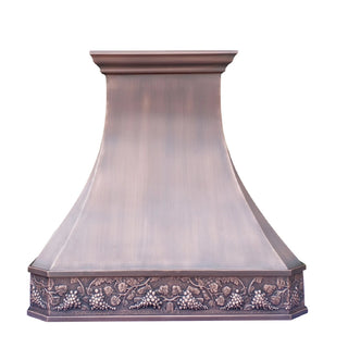 Classic Decorative Grape Apron Design Antique Copper Custom Kitchen Hood-SINDA