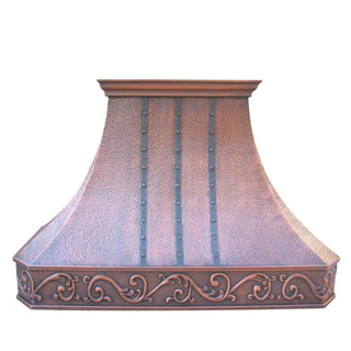 Handmade High-end|Decorative Scroll Apron|Hammered Copper|Custom Vent Hood|SINDA