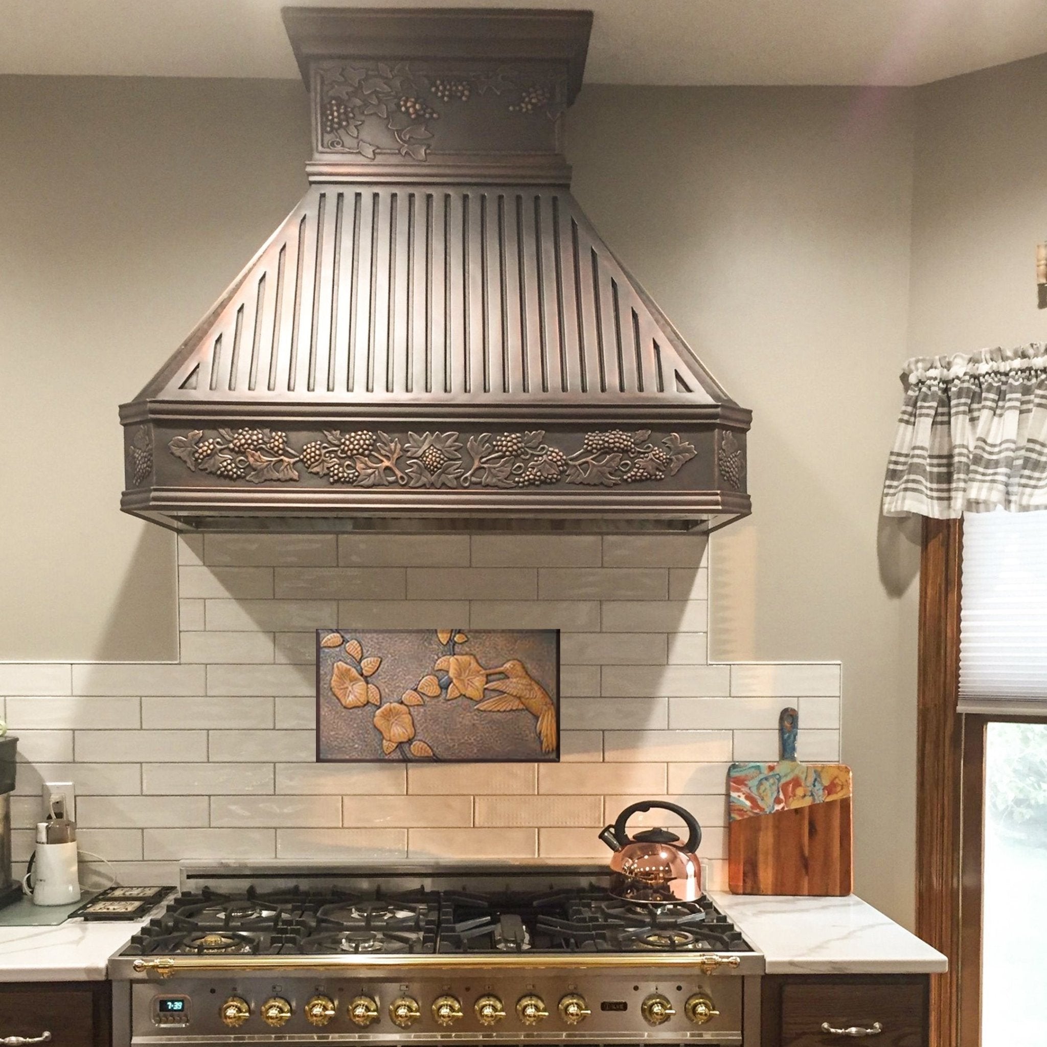 SINDA Classic Kitchen Copper Backsplash Handmade Elegant Wall Art