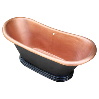 SINDA Copper Soaking Double Slipper Freestanding Tub SCB-S6 - SINDA