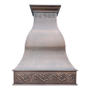 Curve Copper Kitchen Hood H9A with Handcrafted Patter Design I Free Shipping I SINDA Copper