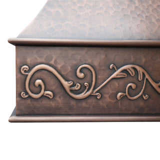 Top Rated Copper Kitchen Hood with Hammered Apron I SINDA Copper