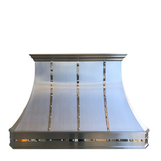Brushed Stainless Steel Kitchen Vent Hood-Sinda Copper