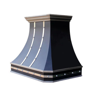 SINDA Handmade High-end Black Stainless Steel Kitchen Vent Hood - Sinda Copper