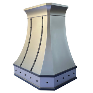 Stainless Steel Curved Tuscan Style Customize Hood in Stainless Steel-Sinda Copper