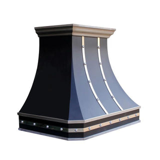 Customize Wall-Mount Black Metal Kitchen Hood  - Sinda Copper