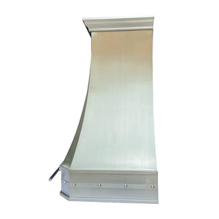 Curved Brushed Stainless Steel Wall Mount Kitchen Hood