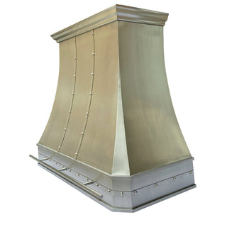Curved Stainless Steel Range Hood with Pot Rail- Sinda Copper