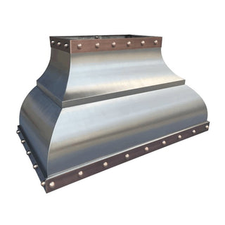 Handcrafted Stainless Steel Kitchen Hood with Copper Accents - SINDA