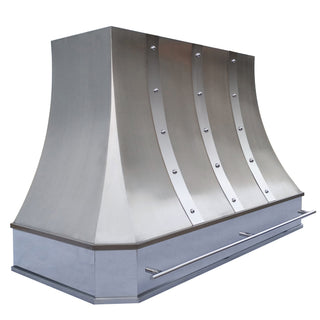 SINDA Handcrafted Brushed Stainless Steel Range Hood SRH4-3TR-AH - Sinda CopperRange Hood