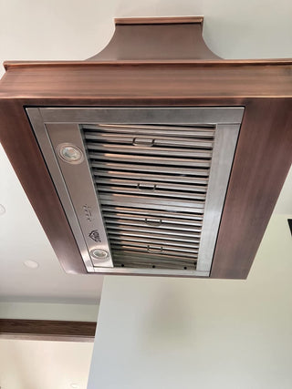 SINDA h7ca antique copper island mount copper kitchen hood in smooth texture