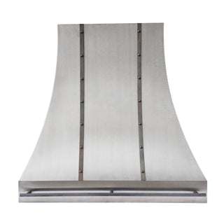 SINDA Niche Decorative Stainless Metal Custom Kitchen Hood with Straps and Pot Rail