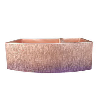 SINDA Double Bowl 14 Gauge Farmhouse Apron Copper Kitchen Sink KSAR-9 - Sinda Coppercopper sink