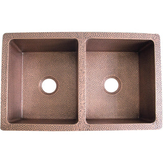 SINDA Equal Bowl 14 Gauge Farmhouse Apron Copper Kitchen Sink KEA-1 - Sinda Coppercopper sink