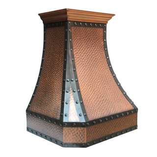 SINDA Hammered Copper Range Hood Wall Mount In Stock H3LTR30, 30"Wx22"Dx30"H - Sinda CopperCopper Range Hood30”W x 22”D x 30”H (Wall Mount)