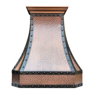 SINDA Hammered Copper Range Hood Wall Mount In Stock H3LTR30, 30"Wx22"Dx30"H - Sinda CopperCopper Range Hood30”W x 22”D x 30”H (Wall Mount)