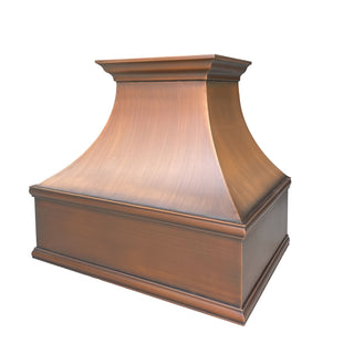 SINDA Hammered Copper Range Hood Wall Mount In Stock H7SW3027, 30"W x 21"D x 27"H - Sinda CopperCopper Range Hood30”W x 21”D x 27”H (Wall Mount)