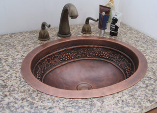 SINDA Hand Hammered Copper Bathroom Sink VBS-3 - Sinda Coppercopper sink