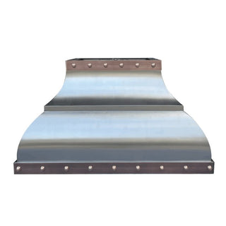 SINDA Brushed Stainless Steel Kitchen Hood with Antique Copper Bands