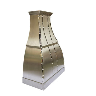 SINDA Handcrafted Bell Shaped Range Hood in Brushed Stainless Steel SRH1-2-C-2TR 