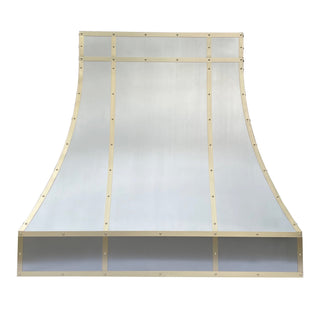 Handcrafted Stainless Steel Vent Hood with Brass Accents - SINDA