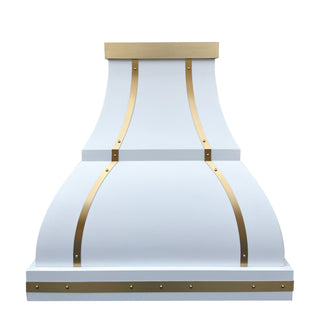 Handcrafted White Stainless Steel Range Hood SRH1-2-2TR-W - SINDA