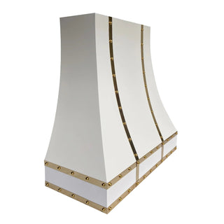 Tuscan Design White Metal Kitchen Custom Hood-Sinda Copper