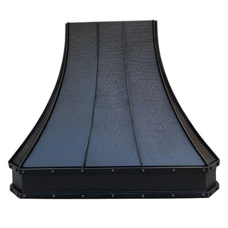 Handmade premium dark hammered bronze custom kitchen hood by sinda