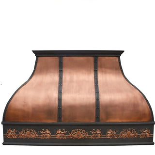 SINDA Rustic Copper Range Hood H2PA with Unique Pattern l Fully Customizable l Free Shipping
