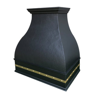 Handmade Copper Vent Hood H2S with Decorative Straps and Rivets - Free Shipping - SINDA Copper