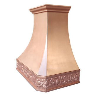 SINDA Top Ranked Flower Design Smooth Copper Custom Kitchen Hood