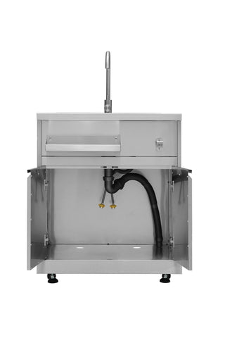 SINDA Outdoor Kitchen Sink Cabinet in Stainless Steel - Sinda CopperFree Standard Shipping (About 2 weeks of the lead time)
