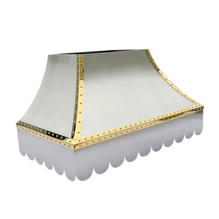 Brushed Stainless Steel Stove Hood with Polished Brass Accents - SINDA