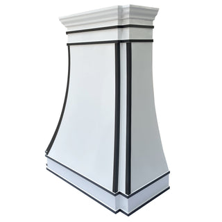 Custom Stainless Steel Kitchen Hood with Black Trims - SINDA