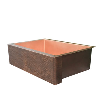 SINDA Single Bowl 14 Gauge Farmhouse Apron Copper Kitchen Sink KSA-3 - Sinda Coppercopper sink