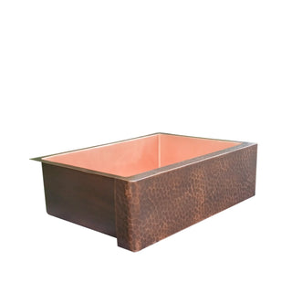 SINDA Single Bowl 14 Gauge Farmhouse Apron Copper Kitchen Sink KSA-3 - Sinda Coppercopper sink