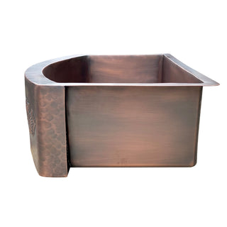 SINDA Single Bowl 14 Gauge Farmhouse Apron Copper Kitchen Sink KSAR-12 - Sinda Coppercopper sink