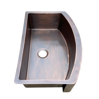 SINDA Single Bowl 14 Gauge Farmhouse Apron Copper Kitchen Sink KSAR-12 - Sinda Coppercopper sink