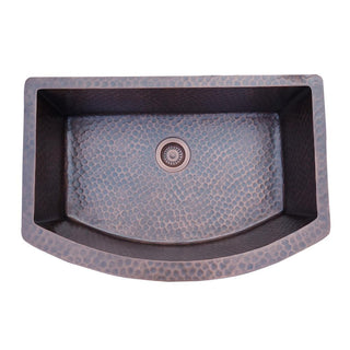 SINDA Single Bowl 14 Gauge Farmhouse Apron Copper Kitchen Sink KSAR-3 - Sinda Coppercopper sink