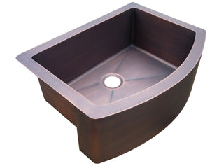 SINDA Single Bowl 14 Gauge Farmhouse Apron Copper Kitchen Sink KSAR-3 - Sinda Coppercopper sink