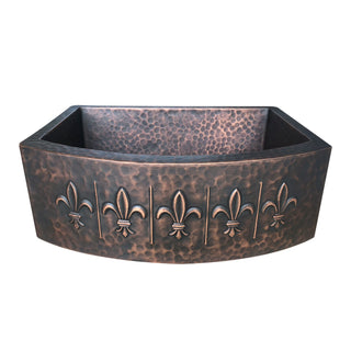 SINDA Single Bowl 14 Gauge Farmhouse Apron Copper Kitchen Sink KSAR-3 - Sinda Coppercopper sink