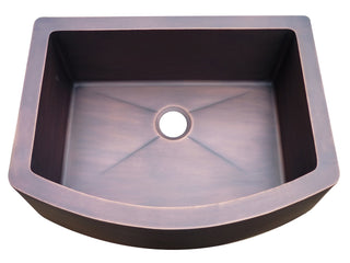 SINDA Single Bowl 14 Gauge Farmhouse Apron Copper Kitchen Sink KSAR-3 - Sinda Coppercopper sink