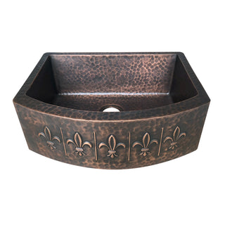 SINDA Single Bowl 14 Gauge Farmhouse Apron Copper Kitchen Sink KSAR-3 - Sinda Coppercopper sink