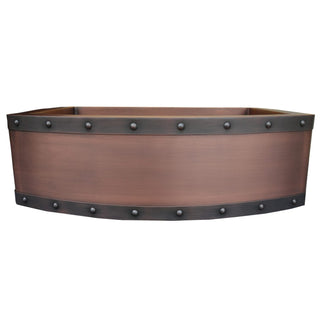 SINDA Single Bowl 14 Gauge Farmhouse Apron Copper Kitchen Sink KSAR-4 - Sinda Coppercopper sink
